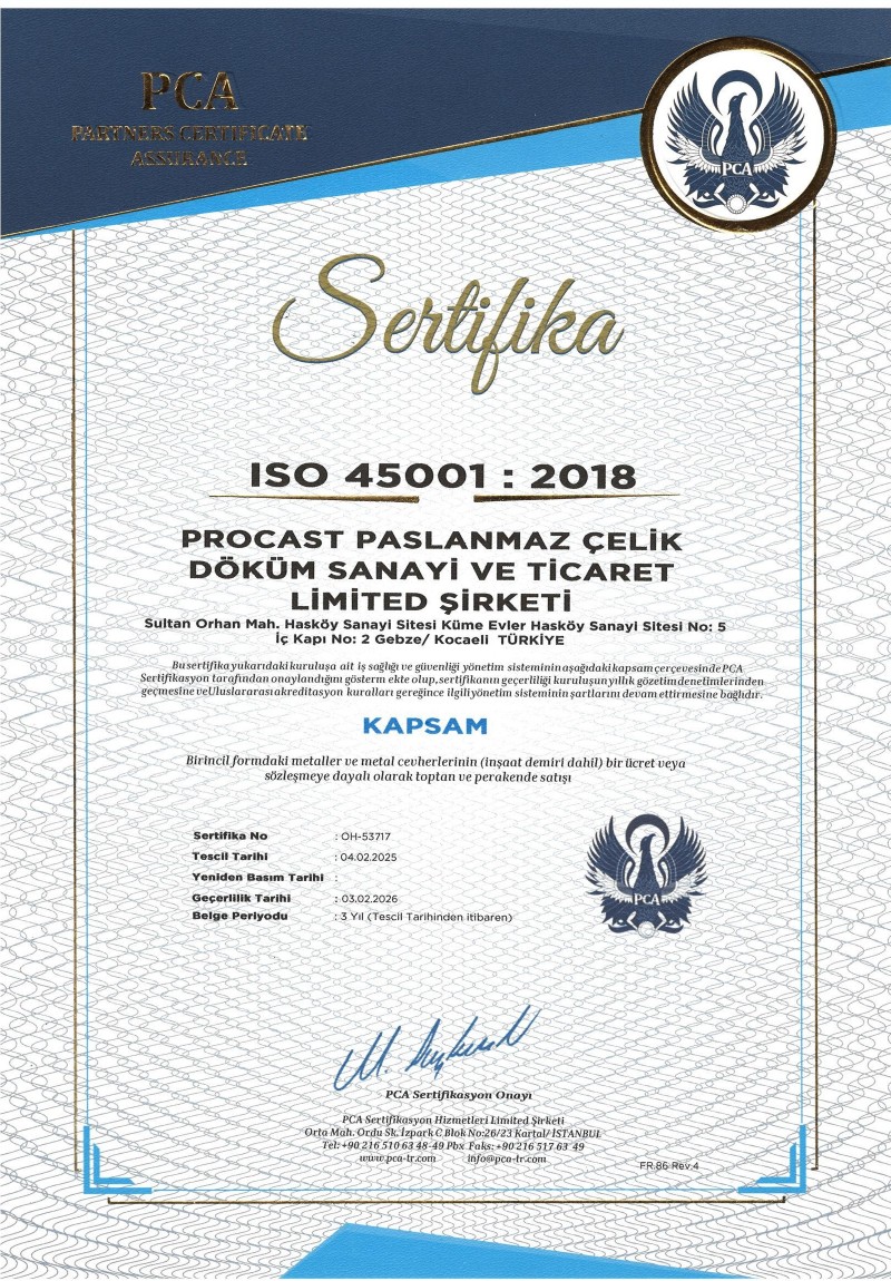 Paslanmaz Çelik ve Döküm Ürünleri | Kaliteli ve Güvenilir Üretim