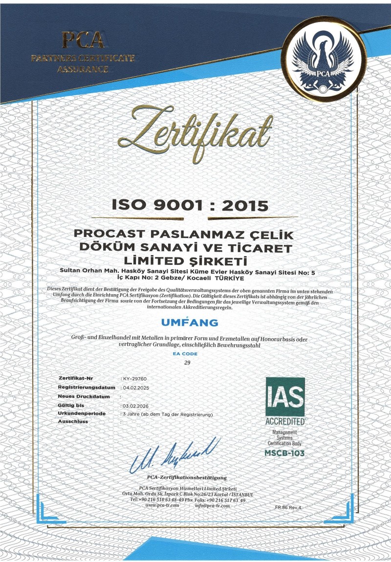 Paslanmaz Çelik ve Döküm Ürünleri | Kaliteli ve Güvenilir Üretim